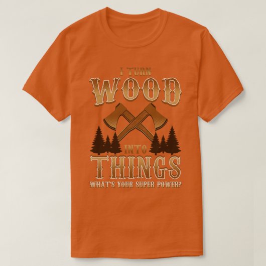 T-shirt Je transforme le bois en objets Enceinte (Design devant)