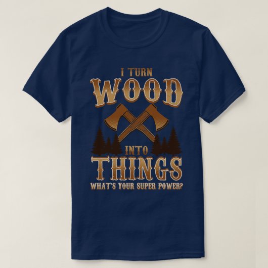T-shirt Je transforme le bois en objets Enceinte (Design devant)