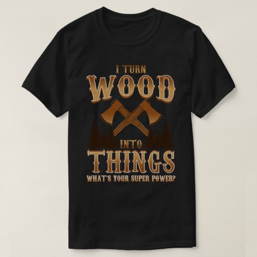 T-shirt Je transforme le bois en objets Enceinte (Design devant)