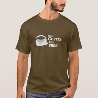 T-shirt Je transforme le café en code