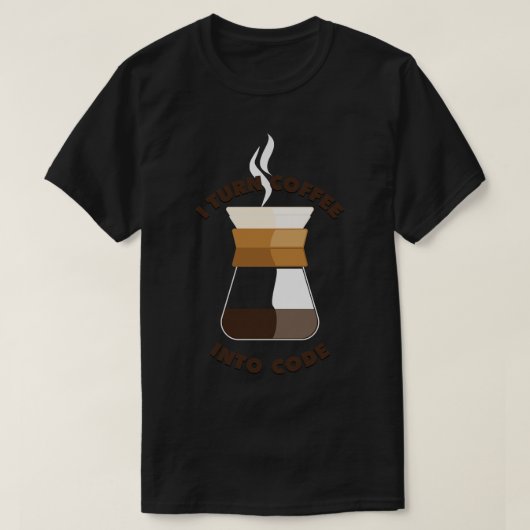 T-shirt Je transforme le café en code (Design devant)