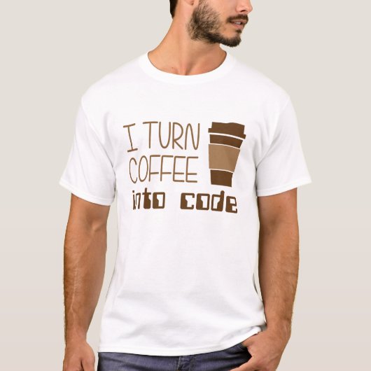 T-shirt Je transforme le café en code de programmation (Devant)