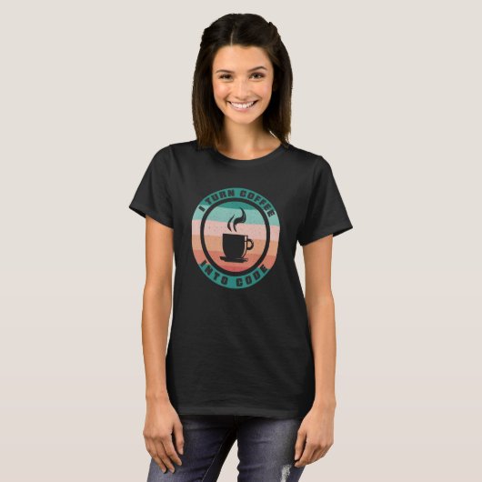 T-shirt Je Transforme Le Café En Code Web Developer 1 (Devant entier)