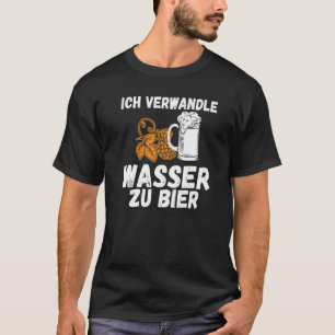 T-shirt Je transforme l'eau en bière disant brasseur et br
