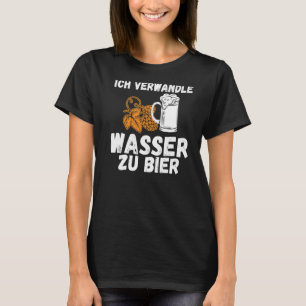 T-shirt Je transforme l'eau en bière disant brasseur et br