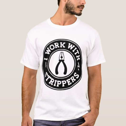 T-shirt Je travaille avec les Strippers #USAPatriotGraphic (Devant)