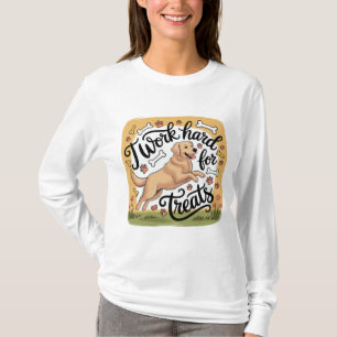 T-shirt Je travaille dur pour les traitements Drôle Golden