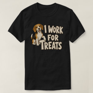 T-shirt Je travaille pour les friandises Beagle Cadeau pou