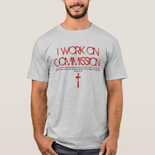 T-shirt Je travaille sur le vers de bible de commission