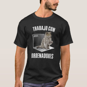 T-shirt Je Travaille Sur Ordinateur Propriétaire De Chat