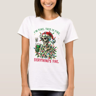 T-shirt Je vais bien c'est bien Tout va bien squelette