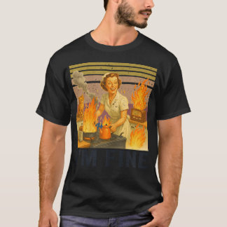 T-shirt Je vais bien Cuisine Rétro de Ménagère Cuisine Vin