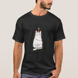 T-shirt Je vais bien tout va bien chat guirlandes de Noël 