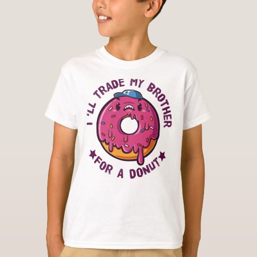 T-shirt Je Vais Échanger Mon Frère Pour Un Donut (Devant)