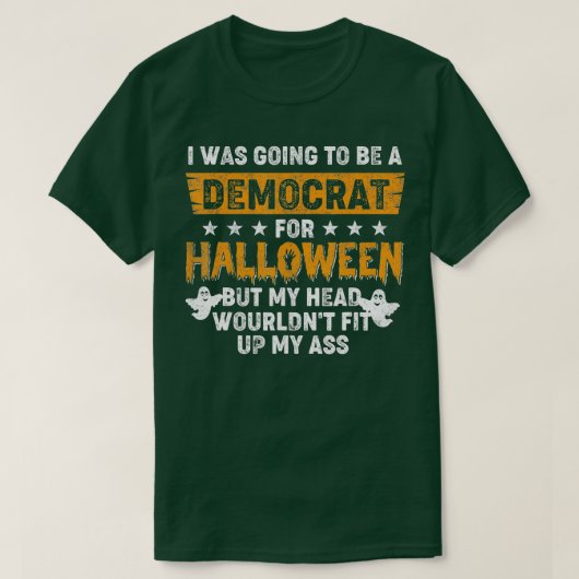 T-shirt Je Vais Être Démocrate Pour Halloween (Design devant)