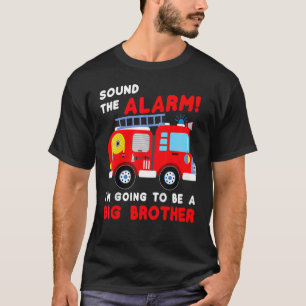 T-shirt Je Vais Être Un Big Brother Firetruck Baby Revea