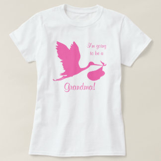 T-shirt Je vais être une grand-mère Hot Pink Stork