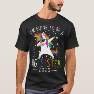 T-shirt Je vais être une grande soeur 2020 Unicorn