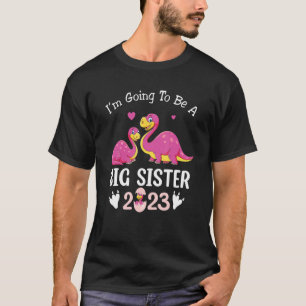 T-shirt Je vais être une grande soeur 2023 Dinosaur Promou