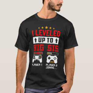 T-shirt Je vais être une soeur 2023 Leveled Up Big Sis 2