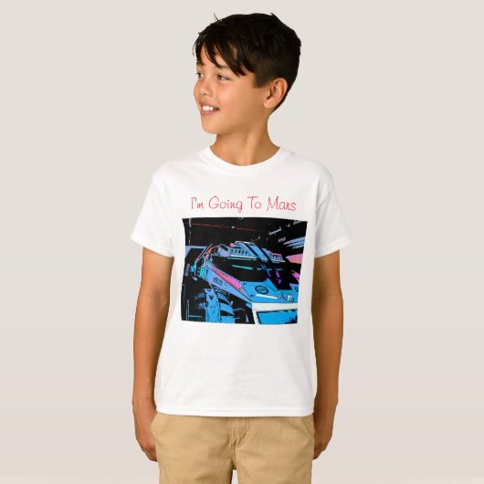 T-shirt Je vais sur Mars (Devant entier)