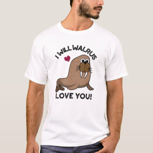 T-shirt Je Vais Walrus Vous Aimer Drôle Animal Pun