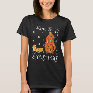 T-shirt Je Veux Corgi Pour Noël Funny Père Noël Corgi Chie
