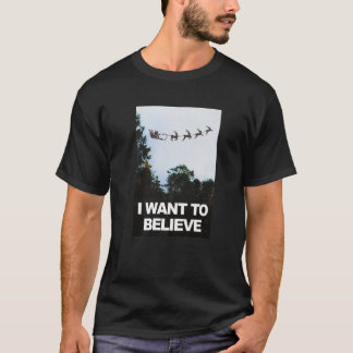 T-shirt Je veux croire en Père Noël avec Reindeer