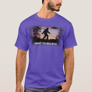 T-shirt Je Veux Croire UFO Bigfoot