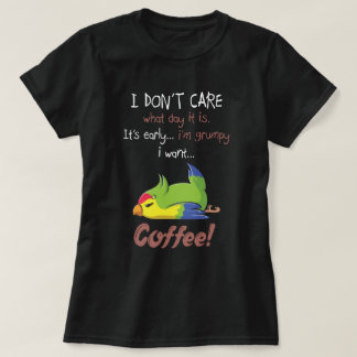 T-shirt Je veux du café et du perroquet