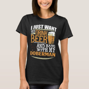 T-shirt Je Veux Juste Boire De La Bière Et Accrocher Avec 