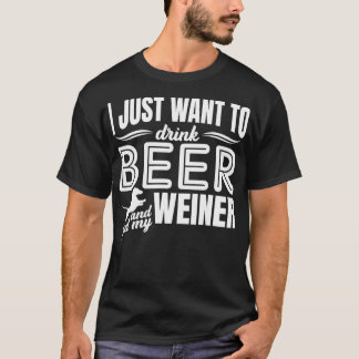 T-shirt Je Veux Juste Boire De La Bière Et Animer Mon Chie
