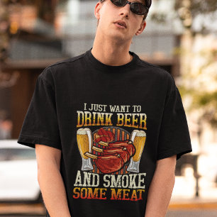 T-shirt Je Veux Juste Boire De La Bière Et Fumer De La Via