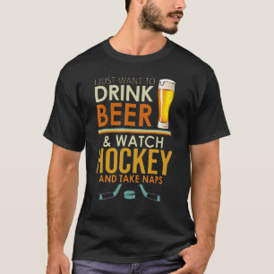 T-shirt Je Veux Juste Boire De La Bière Et Suivre Le Hocke
