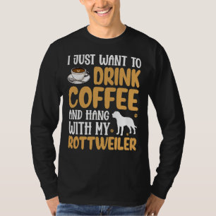 T-shirt Je Veux Juste Boire Du Café Et Accrocher Avec Mon