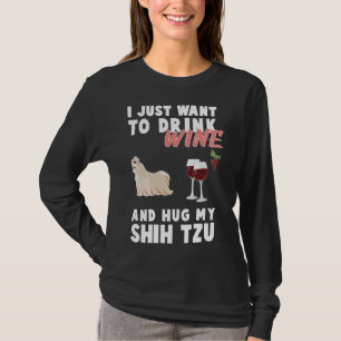 T-shirt Je Veux Juste Boire Du Vin Et Accrocher Mon Chih T