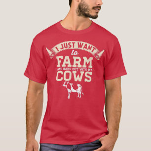 T-shirt Je Veux Juste Fermer Et Accrocher Mes Vaches