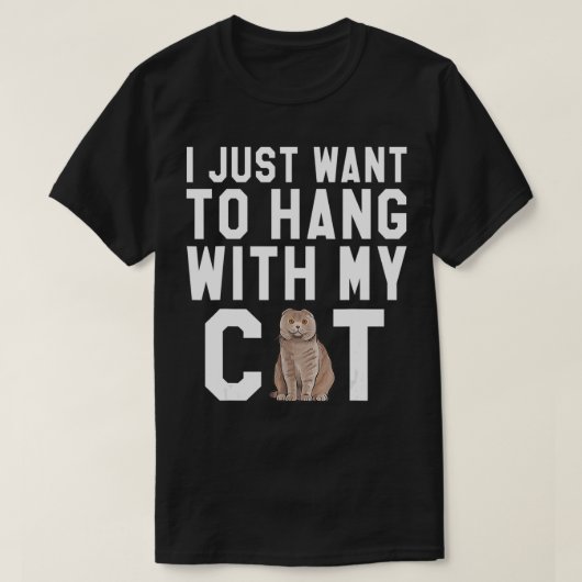 T-shirt Je Veux Juste M'Accrocher Avec Mon Chat Poulé Écos (Design devant)