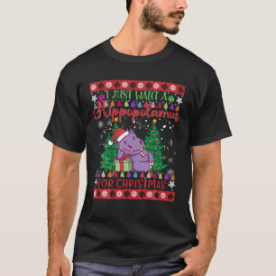 T-shirt Je veux juste un Hippopotame pour Noël Noël