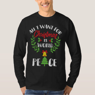 T-SHIRT JE VEUX LA PAIX MONDIALE POUR NOËL