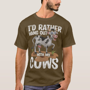 T-shirt Je Veux Plutôt M'Éloigner Avec Mes Vaches Farmny F