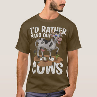 T-shirt Je Veux Plutôt M'Éloigner Avec Mes Vaches Farmny F