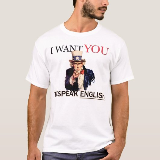T-shirt Je veux que tu parles anglais (Devant)