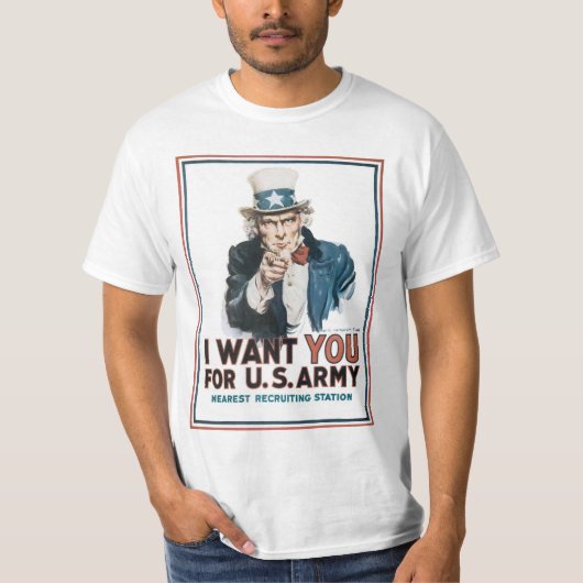 T-shirt Je Veux Que Tu Sois Oncle Sam (Devant)