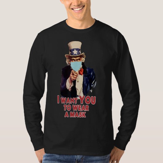 T-shirt Je veux que vous portiez un Masque - Funny Uncle S (Devant)