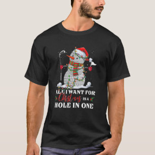T-shirt Je Veux Trou En Un Noël Golf Ball Snowman