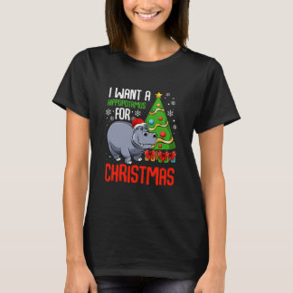 T-shirt Je Veux Un Hippopotame De Noël Hippopotame