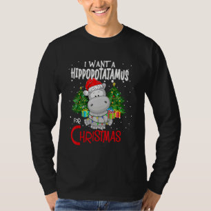 T-shirt Je Veux Un Hippopotame Pour Le Fun Du Père Noël