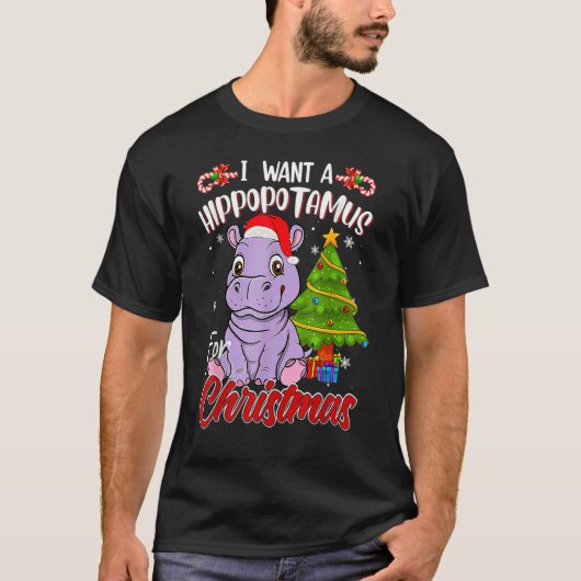 T-shirt Je Veux Un Hippopotame Pour Le Pajamas Hippo De No (Devant)