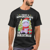 T-shirt Je Veux Un Hippopotame Pour Les Lumières De Noël P (Devant)